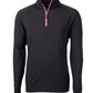 Cutter & Buck Layering S / Black/Gelato Cutter & Buck - Men's Adapt Eco Knit Quarter Zip Pullover w/ Contrast Zipper