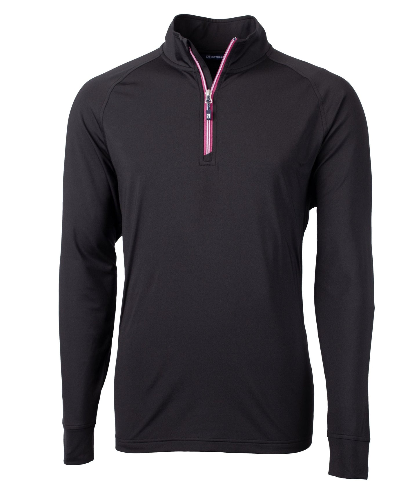 Cutter & Buck Layering S / Black/Gelato Cutter & Buck - Men's Adapt Eco Knit Quarter Zip Pullover w/ Contrast Zipper