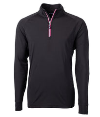 Cutter & Buck Layering S / Black/Gelato Cutter & Buck - Men's Adapt Eco Knit Quarter Zip Pullover w/ Contrast Zipper