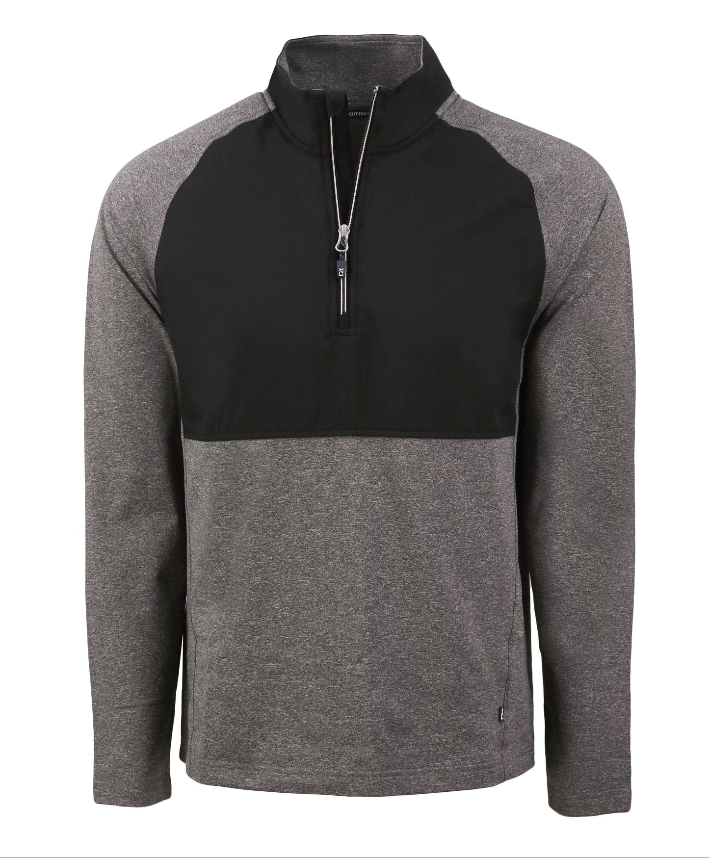 Cutter & Buck Layering S / Black Heather/Black Cutter & Buck - Men's Adapt Eco Knit Hybrid Quarter-Zip Pullover
