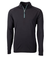 Cutter & Buck Layering S / Black/Hunter Cutter & Buck - Men's Adapt Eco Knit Quarter Zip Pullover w/ Contrast Zipper