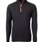Cutter & Buck Layering S / Black/Orange Cutter & Buck - Men's Adapt Eco Knit Quarter Zip Pullover w/ Contrast Zipper