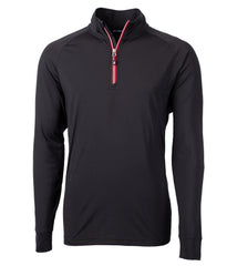Cutter & Buck Layering S / Black/Red Cutter & Buck - Men's Adapt Eco Knit Quarter Zip Pullover w/ Contrast Zipper