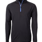 Cutter & Buck Layering S / Black/Tour Blue Cutter & Buck - Men's Adapt Eco Knit Quarter Zip Pullover w/ Contrast Zipper