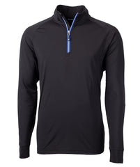 Cutter & Buck Layering S / Black/Tour Blue Cutter & Buck - Men's Adapt Eco Knit Quarter Zip Pullover w/ Contrast Zipper