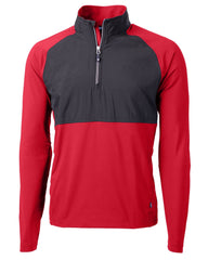 Cutter & Buck Layering S / Cardinal Red/Black Cutter & Buck - Men's Adapt Eco Knit Hybrid Quarter-Zip Pullover