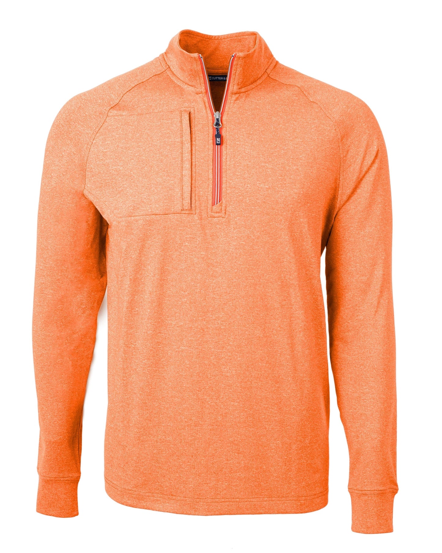 Cutter & Buck Layering S / College Orange Heather Cutter & Buck - Men's Adapt Eco Knit Heather Quarter-Zip Pullover