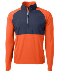 Cutter & Buck Layering S / College Orange/Navy Blue Cutter & Buck - Men's Adapt Eco Knit Hybrid Quarter-Zip Pullover