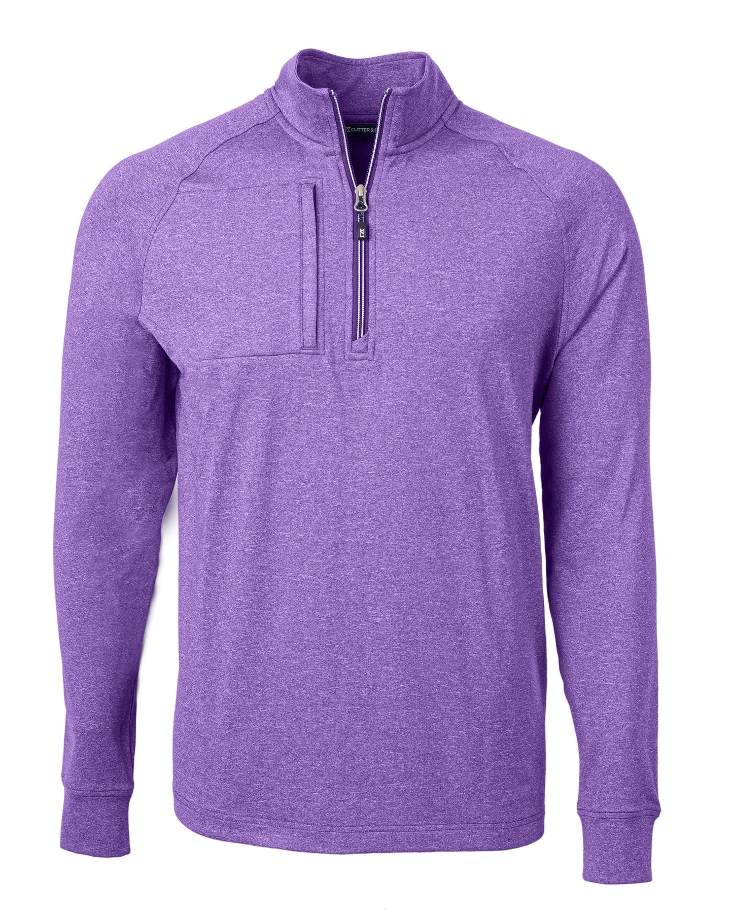 Cutter & Buck Layering S / College Purple Heather Cutter & Buck - Men's Adapt Eco Knit Heather Quarter-Zip Pullover