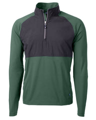 Cutter & Buck Layering S / Hunter/Black Cutter & Buck - Men's Adapt Eco Knit Hybrid Quarter-Zip Pullover