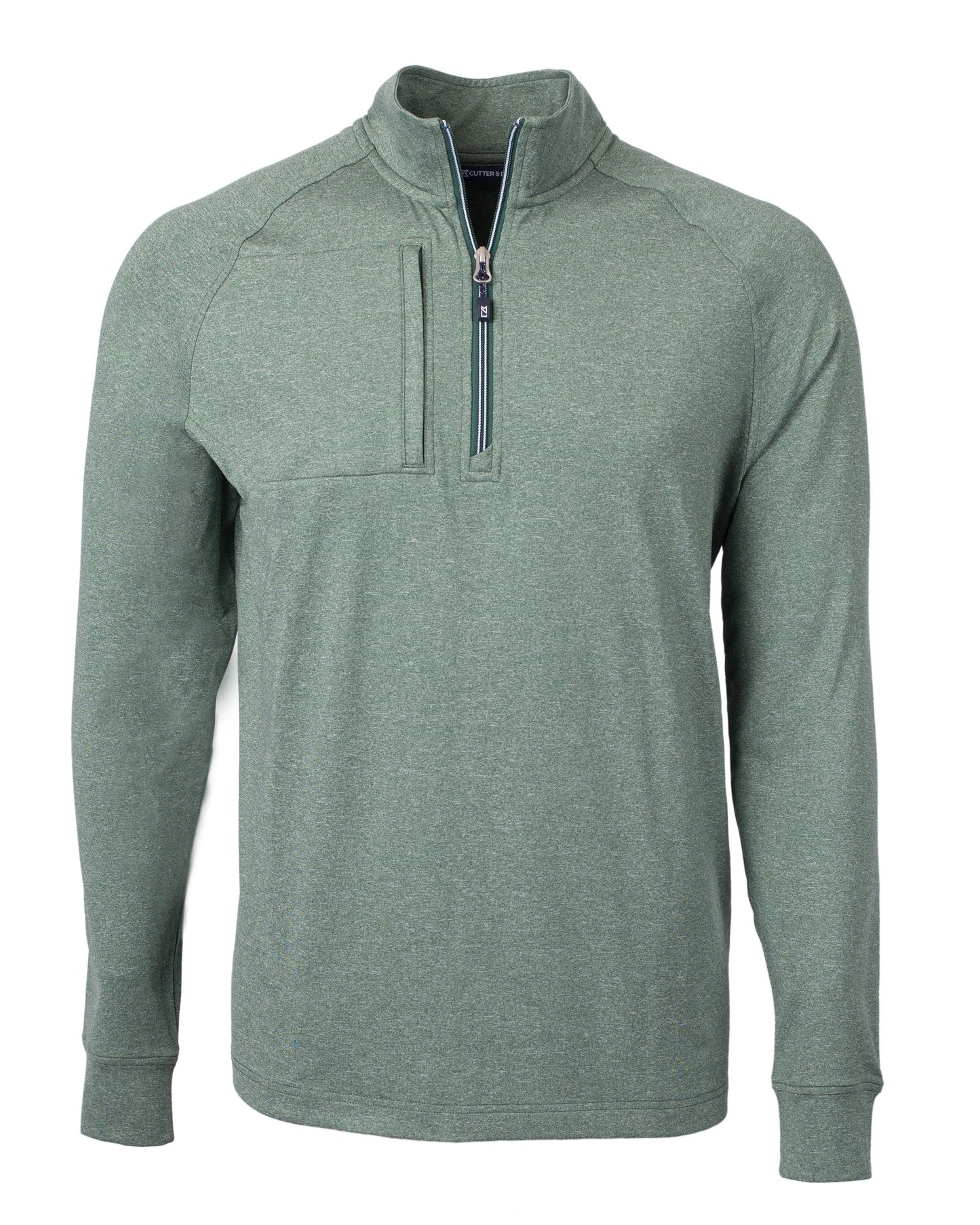 Cutter & Buck Layering S / Hunter Heather Cutter & Buck - Men's Adapt Eco Knit Heather Quarter-Zip Pullover