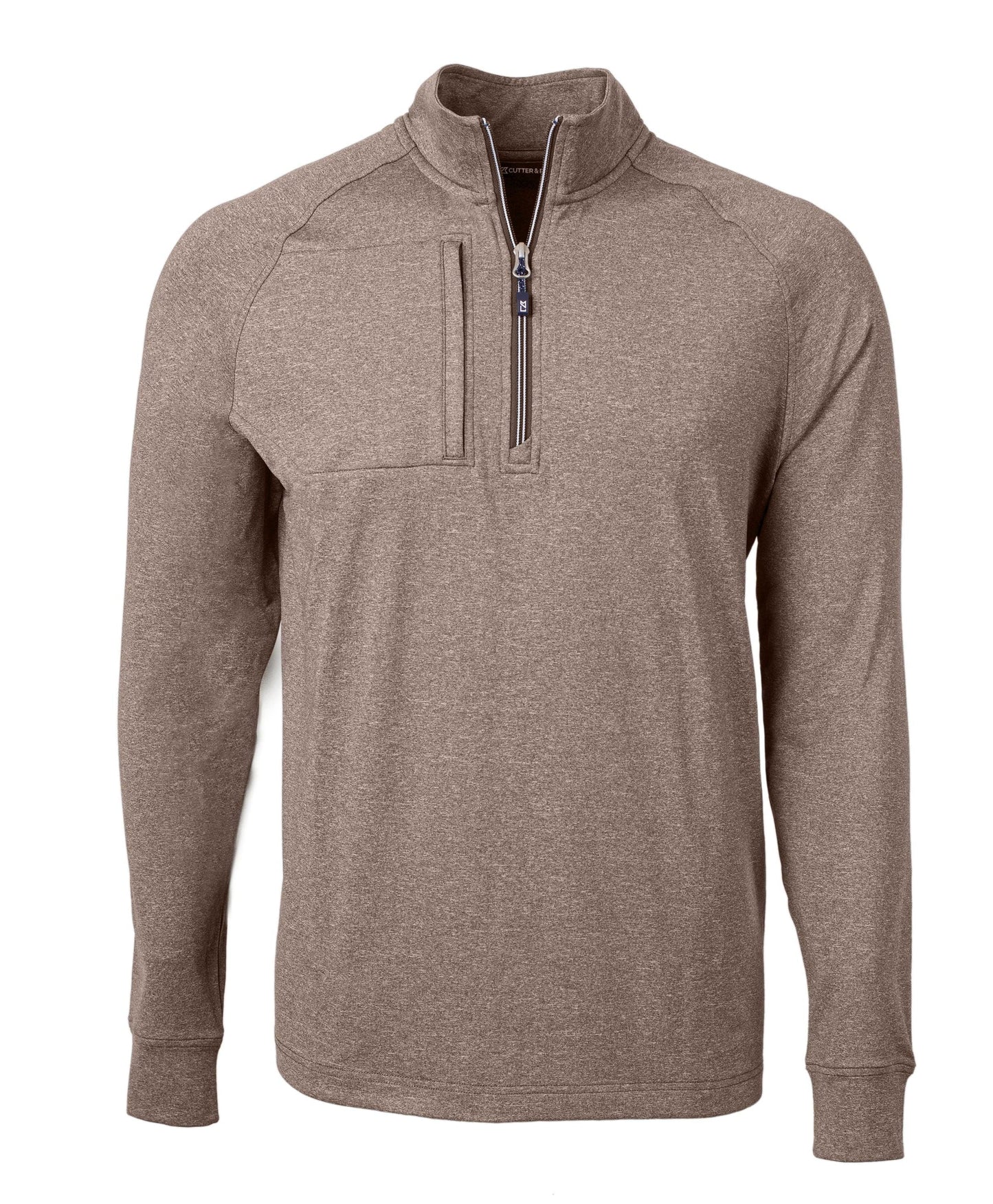 Cutter & Buck Layering S / Mushroom Heather Cutter & Buck - Men's Adapt Eco Knit Heather Quarter-Zip Pullover