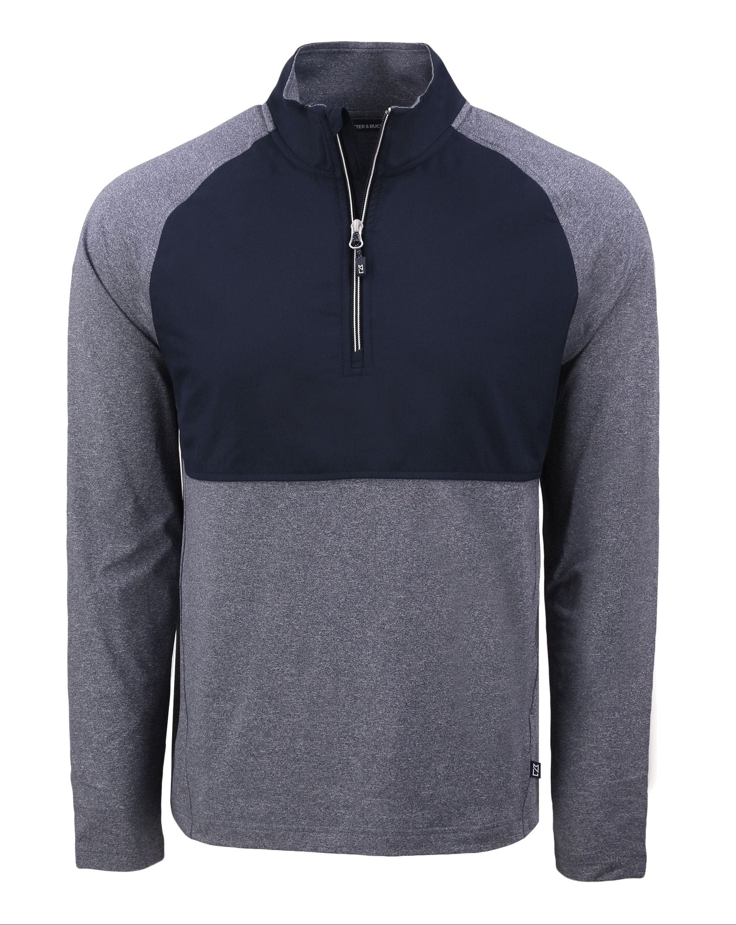 Cutter & Buck Layering S / Navy Blue Heather/Navy Blue Cutter & Buck - Men's Adapt Eco Knit Hybrid Quarter-Zip Pullover