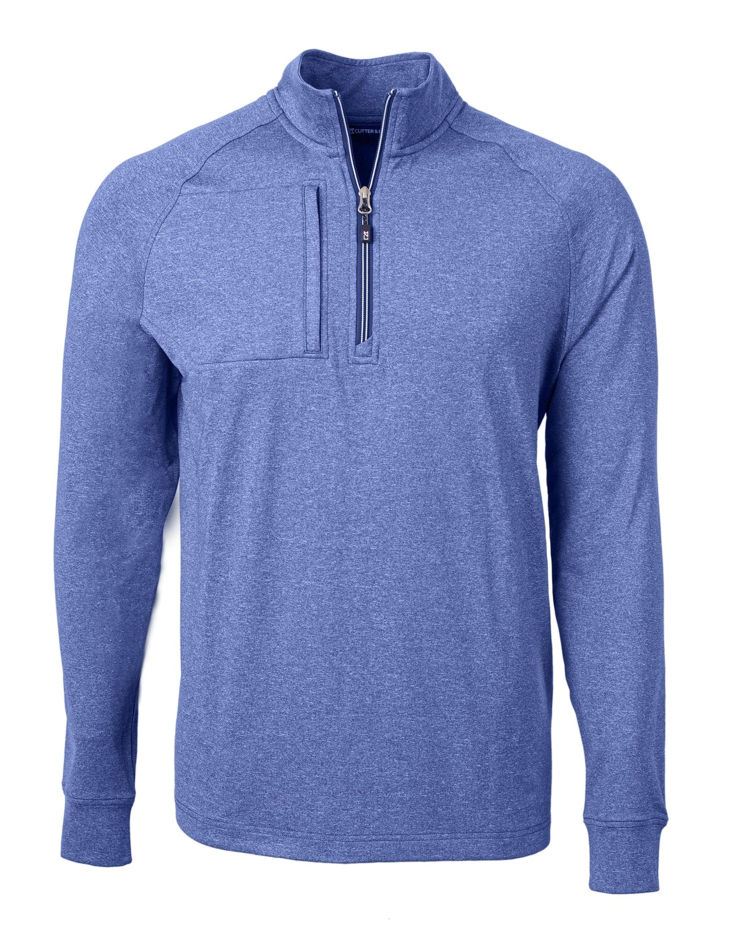 Cutter & Buck Layering S / Tour Blue Heather Cutter & Buck - Men's Adapt Eco Knit Heather Quarter-Zip Pullover