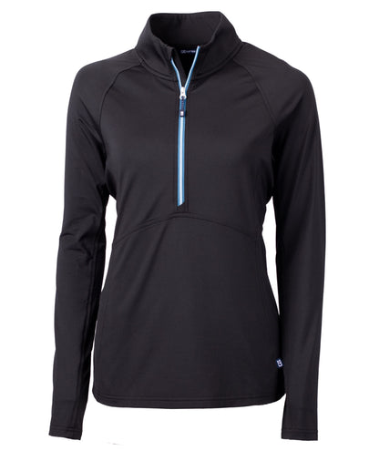 Cutter & Buck Layering XS / Black/Atlas Cutter & Buck - Women's Adapt Eco Knit Half Zip Pullover w/ Contrast Zipper