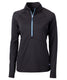 Cutter & Buck Layering XS / Black/Atlas Cutter & Buck - Women's Adapt Eco Knit Half Zip Pullover w/ Contrast Zipper