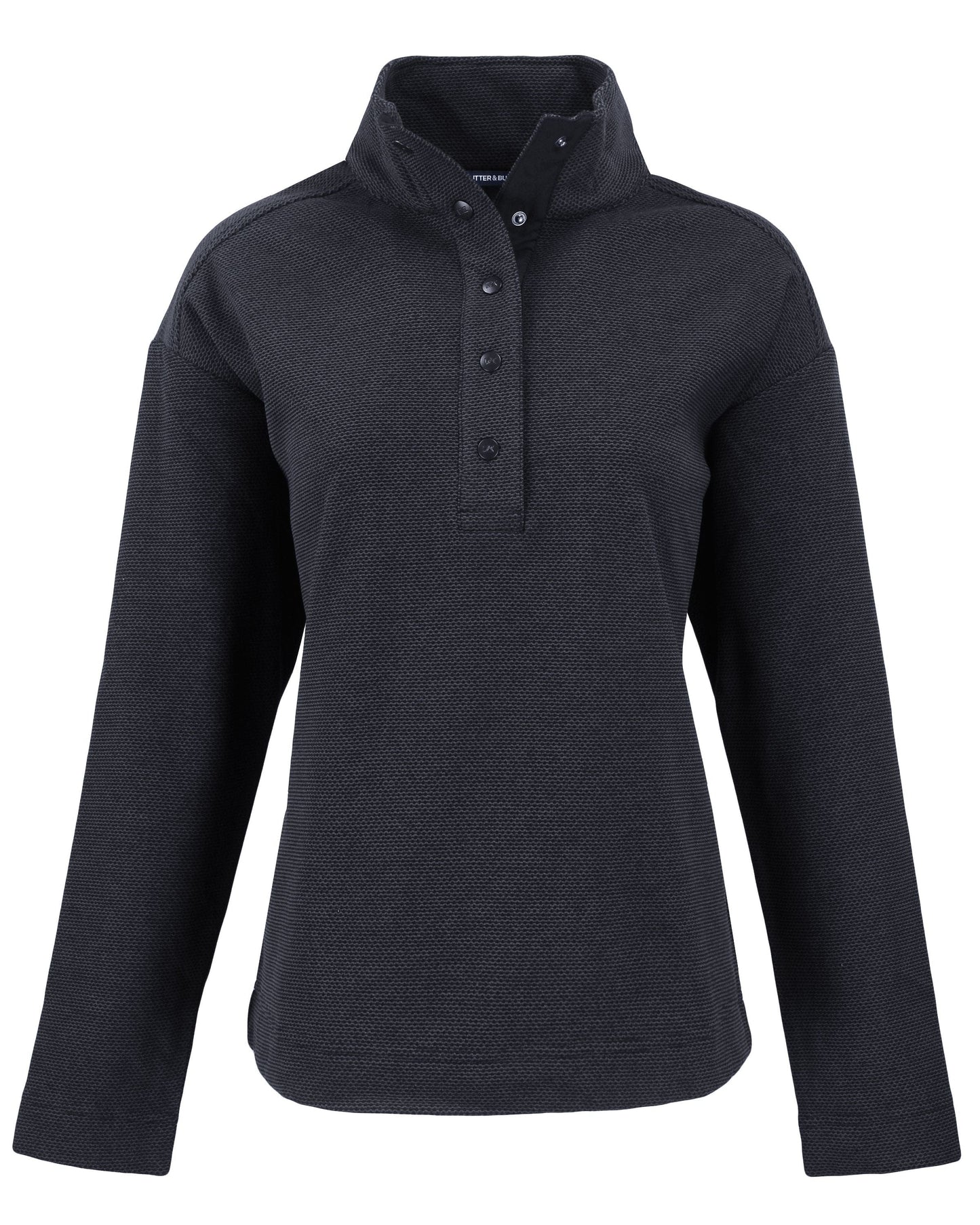 Cutter & Buck Layering XS / Black Cutter & Buck - Women's Hunt's Point Textured Fleece Recycled Snap Pullover