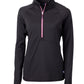 Cutter & Buck Layering XS / Black/Gelato Cutter & Buck - Women's Adapt Eco Knit Half Zip Pullover w/ Contrast Zipper