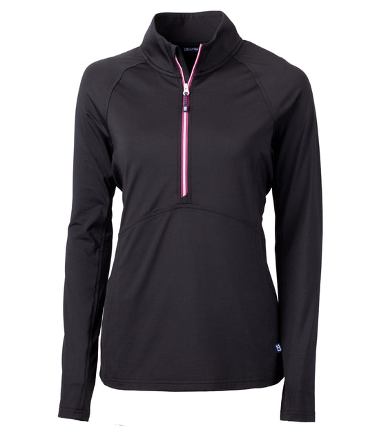 Cutter & Buck Layering XS / Black/Gelato Cutter & Buck - Women's Adapt Eco Knit Half Zip Pullover w/ Contrast Zipper
