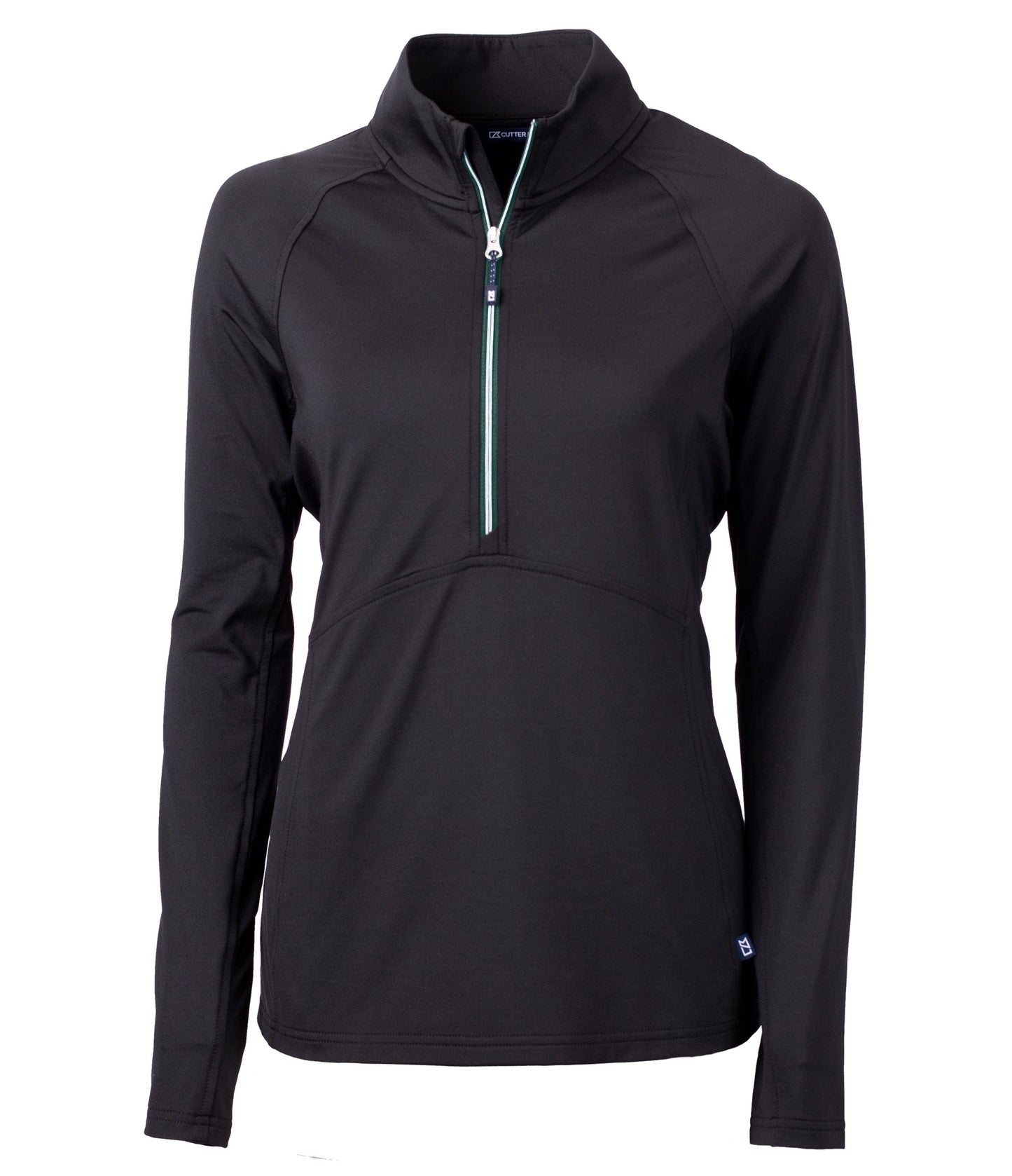 Cutter & Buck Layering XS / Black/Hunter Cutter & Buck - Women's Adapt Eco Knit Half Zip Pullover w/ Contrast Zipper