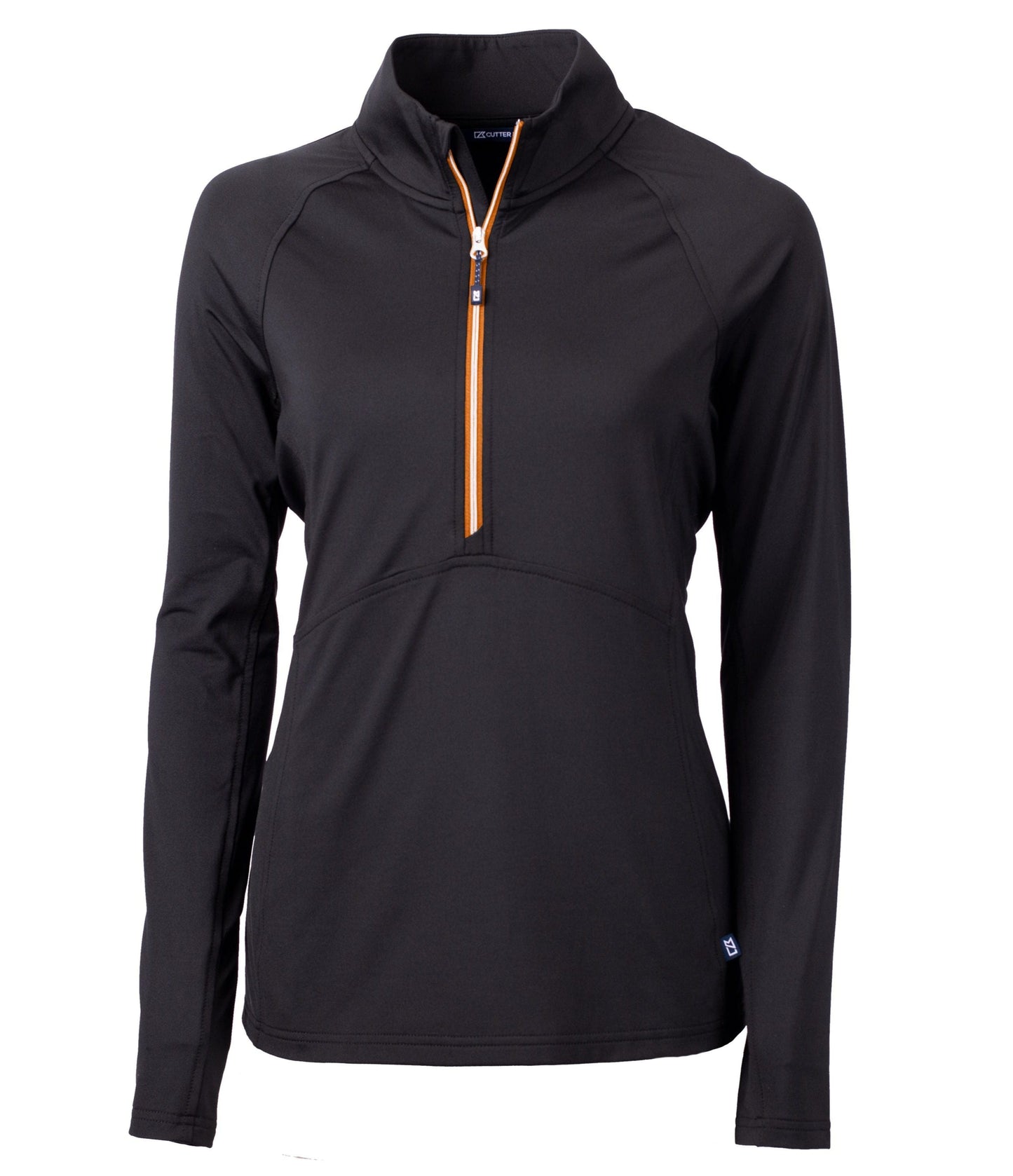 Cutter & Buck Layering XS / Black/Orange Cutter & Buck - Women's Adapt Eco Knit Half Zip Pullover w/ Contrast Zipper