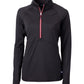Cutter & Buck Layering XS / Black/Red Cutter & Buck - Women's Adapt Eco Knit Half Zip Pullover w/ Contrast Zipper
