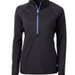 Cutter & Buck Layering XS / Black/Tour Blue Cutter & Buck - Women's Adapt Eco Knit Half Zip Pullover w/ Contrast Zipper