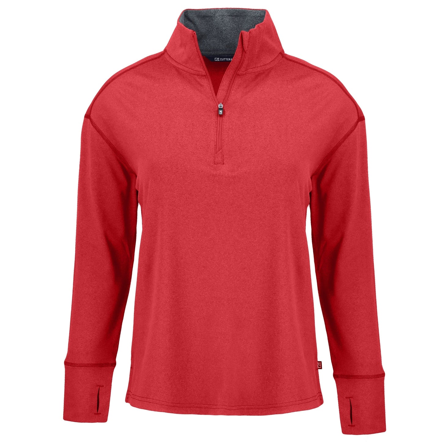 Cutter & Buck Layering XS / Cardinal Red Heather Cutter & Buck - Women's Forge Recycled Stretch 1/4-Zip Pullover