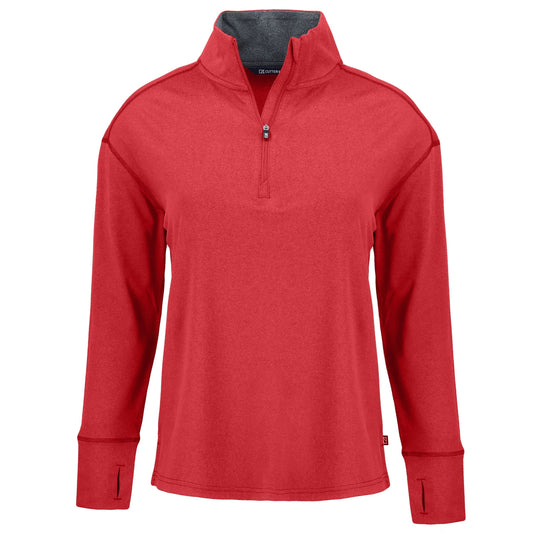 Cutter & Buck Layering XS / Cardinal Red Heather Cutter & Buck - Women's Forge Recycled Stretch 1/4-Zip Pullover