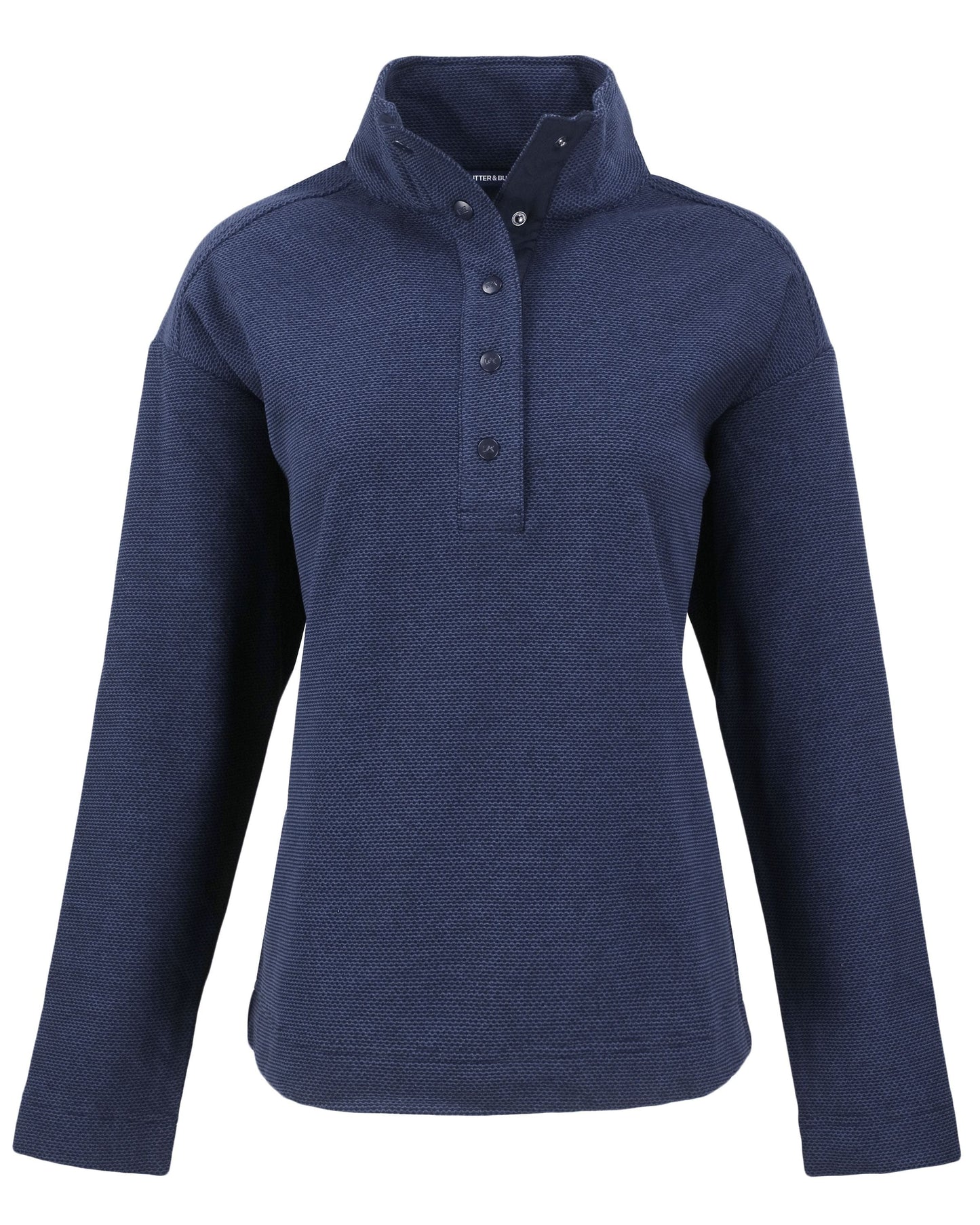 Cutter & Buck Layering XS / Navy Blue Cutter & Buck - Women's Hunt's Point Textured Fleece Recycled Snap Pullover
