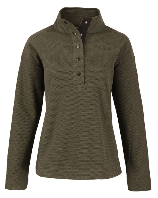 Cutter & Buck Layering XS / Poplar Cutter & Buck - Women's Hunt's Point Textured Fleece Recycled Snap Pullover
