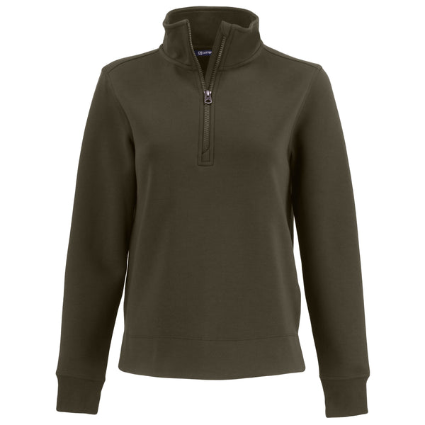 Cutter & Buck Layering XS / Poplar Cutter & Buck - Women's Roam Recycled Quarter Zip Pullover