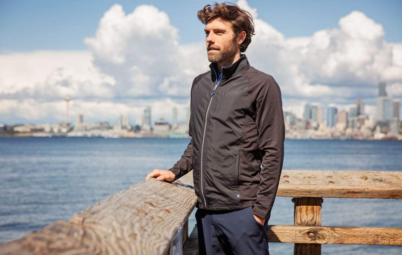 Cutter & Buck Outerwear Cutter & Buck - Men's Adapt Eco Knit Hybrid Recycled Full-Zip Jacket