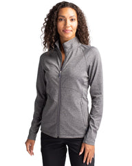 Cutter & Buck Outerwear Cutter & Buck - Women's Adapt Eco Knit Heather Recycled Full-Zip Jacket