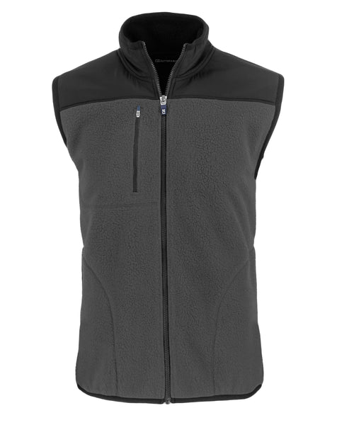 Cutter & Buck Outerwear S / Elemental Grey/Black Cutter & Buck - Men's Cascade Eco Sherpa Fleece Vest