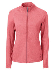 Cutter & Buck Outerwear XS / Cardinal Red Heather Cutter & Buck - Women's Adapt Eco Knit Heather Recycled Full-Zip Jacket