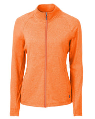 Cutter & Buck Outerwear XS / College Orange Heather Cutter & Buck - Women's Adapt Eco Knit Heather Recycled Full-Zip Jacket