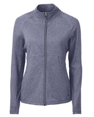 Cutter & Buck Outerwear XS / Navy Blue Heather Cutter & Buck - Women's Adapt Eco Knit Heather Recycled Full-Zip Jacket