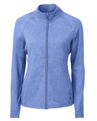 Cutter & Buck Outerwear XS / Tour Blue Heather Cutter & Buck - Women's Adapt Eco Knit Heather Recycled Full-Zip Jacket