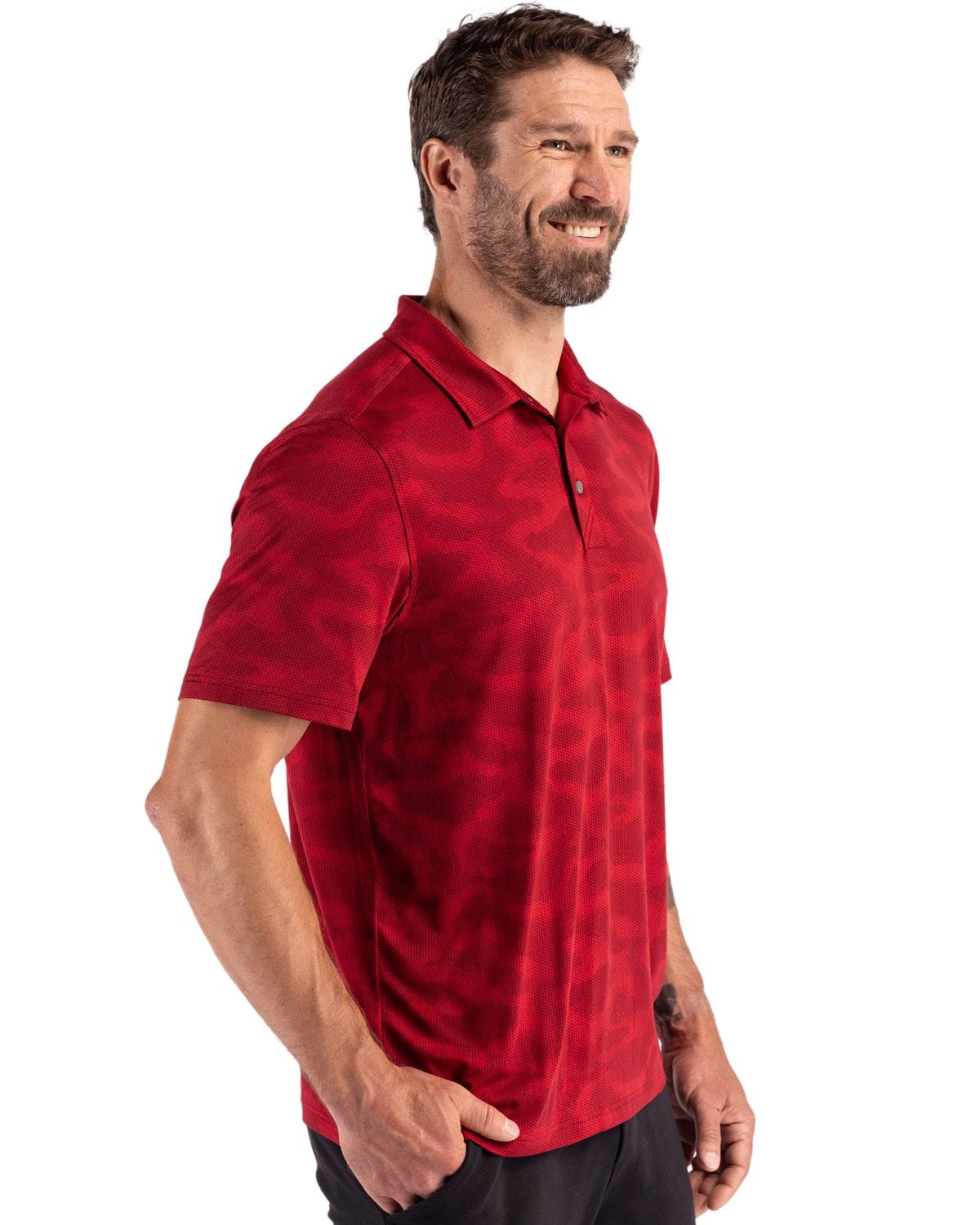 Cutter & Buck Polos Cutter & Buck - Men's Coastline Double Peached Camo Print Polo
