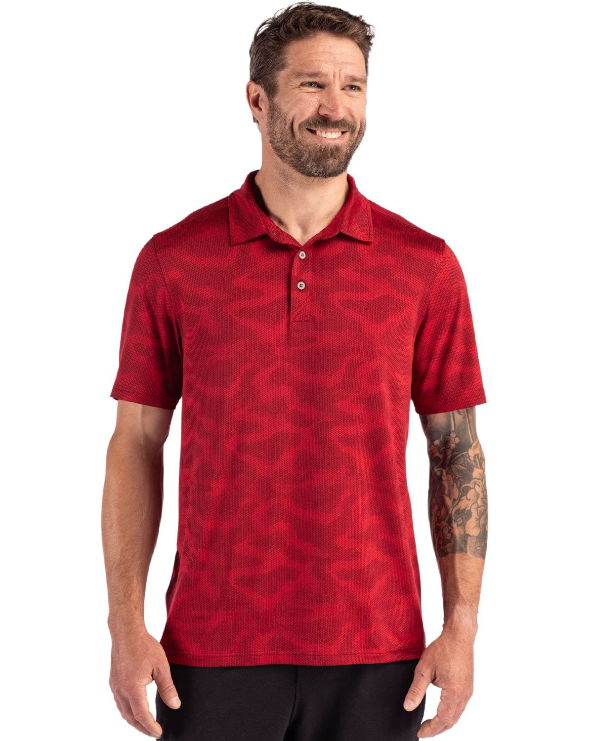 Cutter & Buck Polos Cutter & Buck - Men's Coastline Double Peached Camo Print Polo