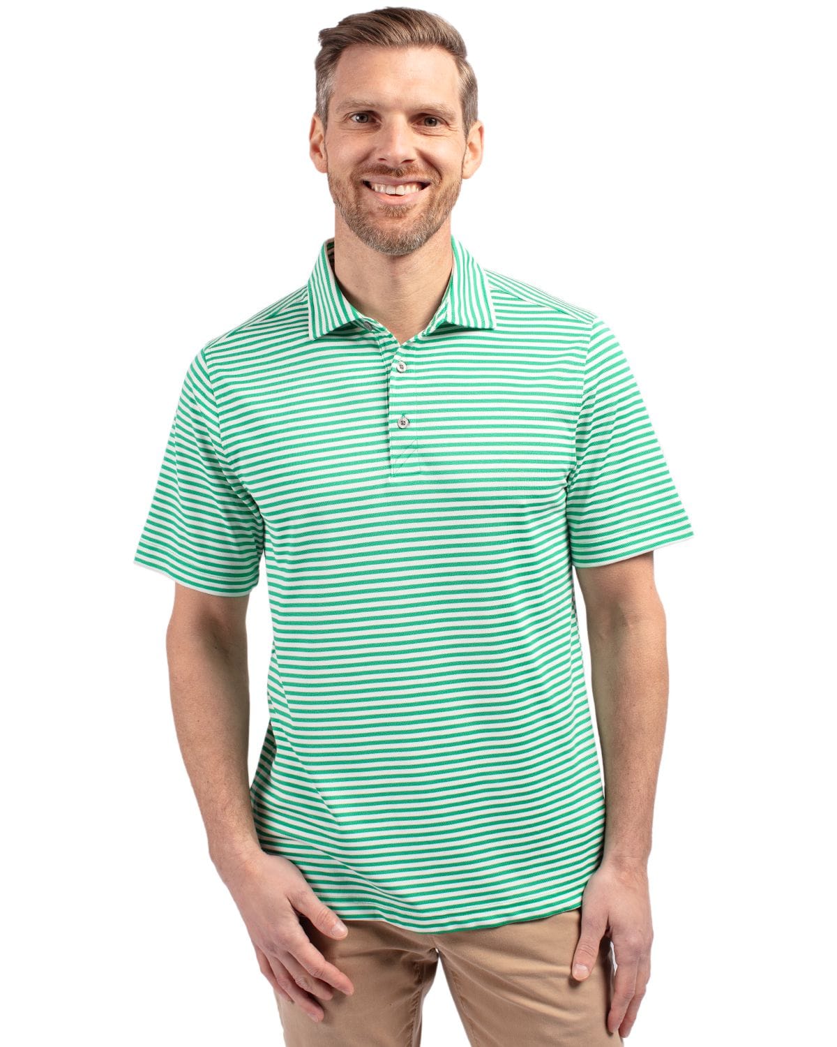 Cutter & Buck Polos Cutter & Buck - Men's Eco Pique Stripe Recycled Polo