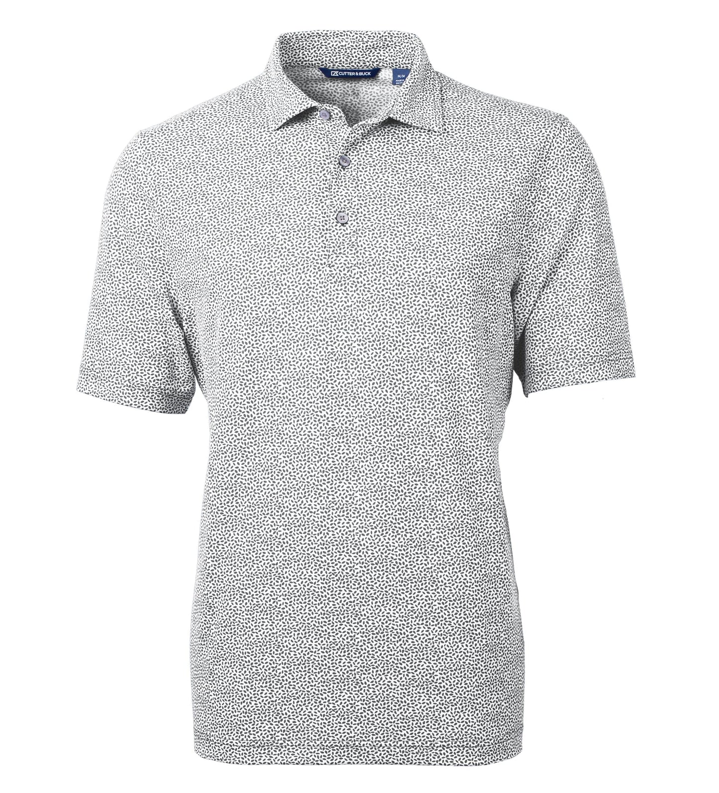Cutter & Buck Polos S / Black Cutter & Buck - Men's Virtue Eco Pique Botanical Print Polo