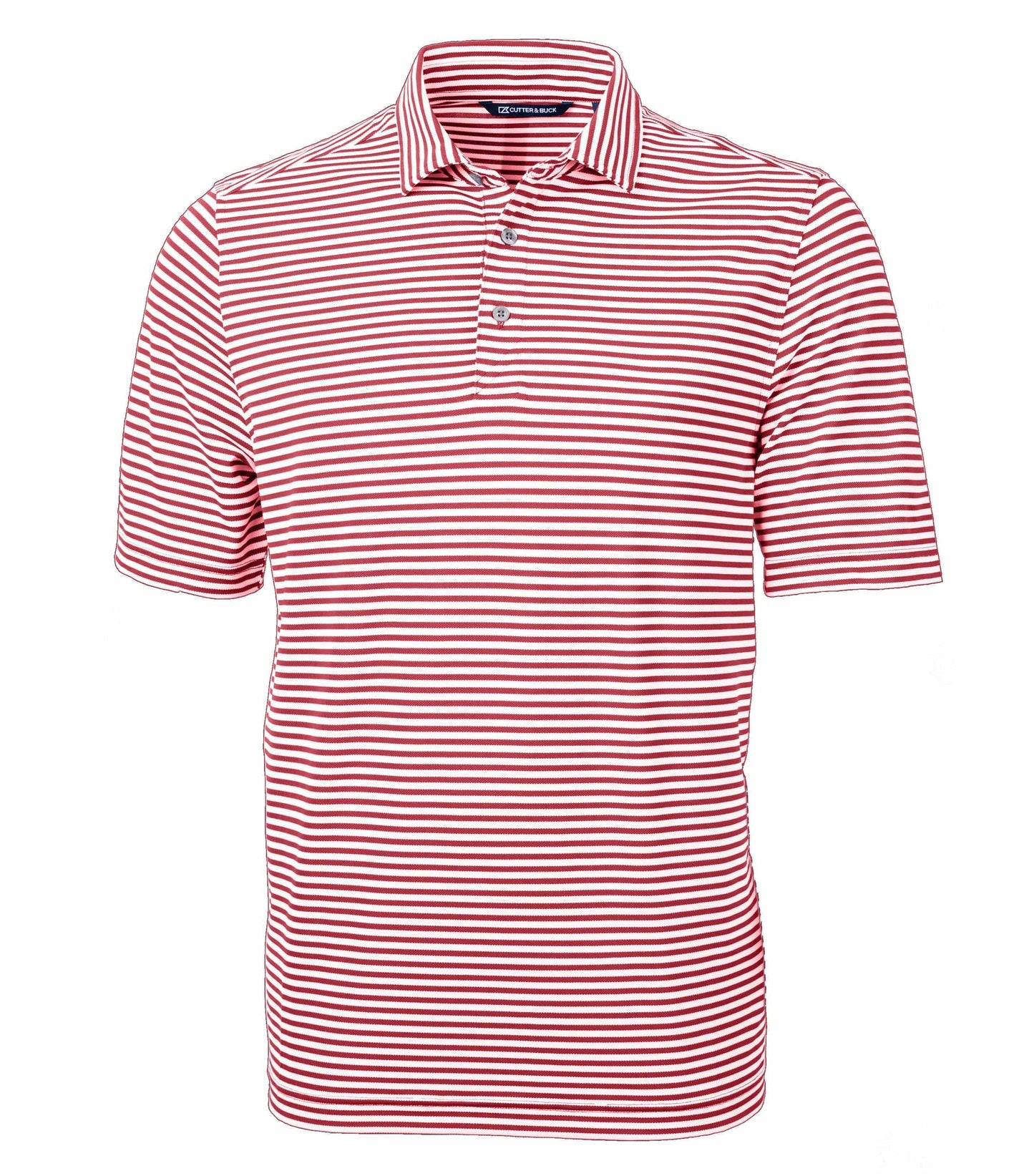 Cutter & Buck Polos S / Cardinal Red Cutter & Buck - Men's Eco Pique Stripe Recycled Polo
