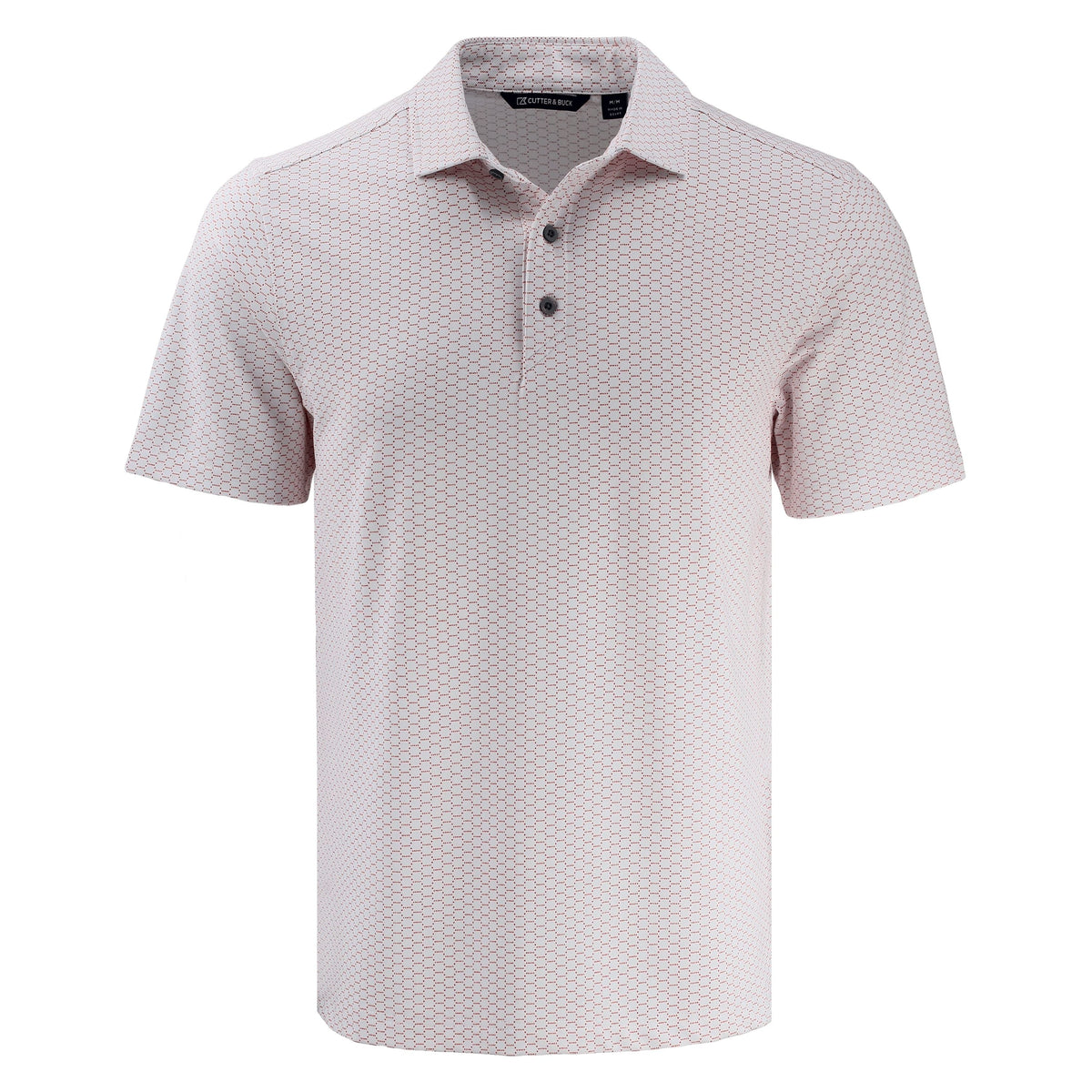 Cutter & Buck Polos S / Red Cutter & Buck - Men's Virtue Recycled Hex Print Pique Polo