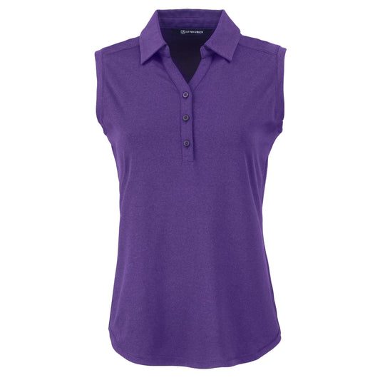 Cutter & Buck Polos XS / Dark College Purple Heather Cutter & Buck - Women's Forge Eco Stretch Recycled Sleeveless Polo
