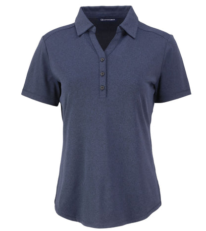Cutter & Buck Polos XS / Dark Navy Blue Heather Cutter & Buck - Women's Heathered Forge Eco Stretch Recycled Polo
