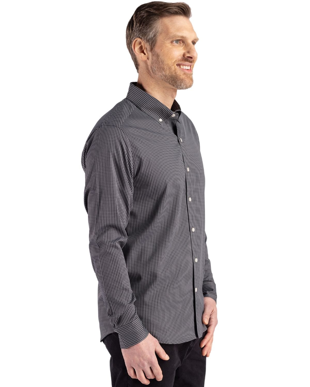 Cutter & Buck Woven Shirts Cutter & Buck - Men's Skyline Recycled Gingham Dress Shirt
