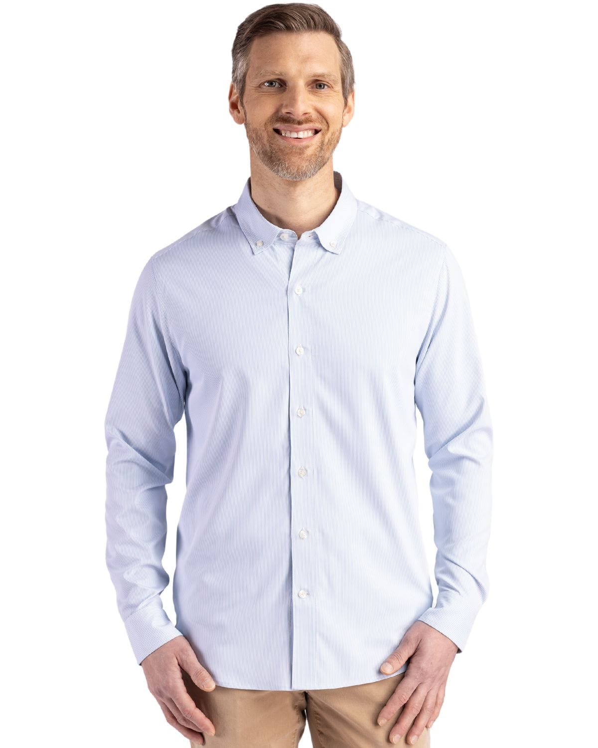 Cutter & Buck Woven Shirts Cutter & Buck - Men's Skyline Recycled Pinstripe Dress Shirt