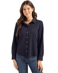 Cutter & Buck Woven Shirts Cutter & Buck - Women's Advantage Tri-Blend Eco Soft Pique Knitted Button-Up